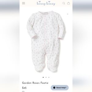Kissy Kissy Garden Roses Baby Footie